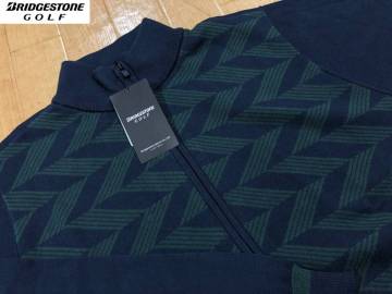 ・スピード発送 新品未使用 BRIDGESTONEGOLF(ブリヂストンゴルフ) 秋冬 ストレッチ 撥水 防風 +3℃ フルジップセーター ZGM01B(NA)ＬＬ