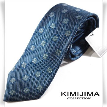 新品1円～★定価1.7万 KIMIJIMA COLLECTION 君島 キミジマ コレクション 日本製 シルク絹100％ネクタイ 織柄 正規店本物 ◆4509◆