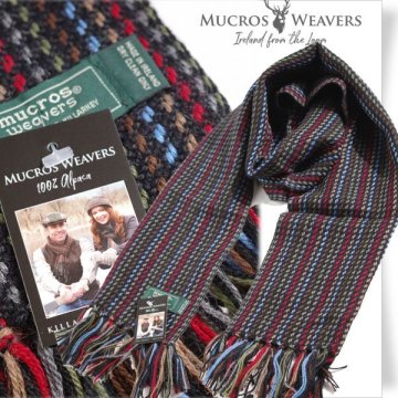 新品1円～★定価1.5万 MUCROS WEAVERS マクロス 軽く暖か アルパカ100% マフラー Star Trip アイルランド マクロス社 本物 ◆4882◆
