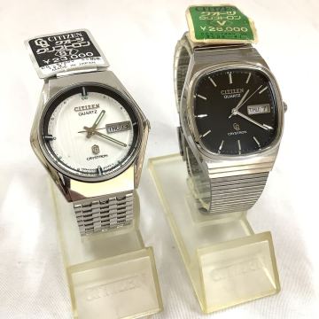 268◆デッドストック CITIZEN CRYSTRON シチズン クリストロン メンズ クォーツ 腕時計 稼働品