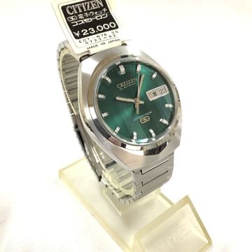 275★デッドストック CITIZEN COSMOTRON シチズン コスモトロン 電子ウォッチ メンズ 腕時計 グリーン文字盤 