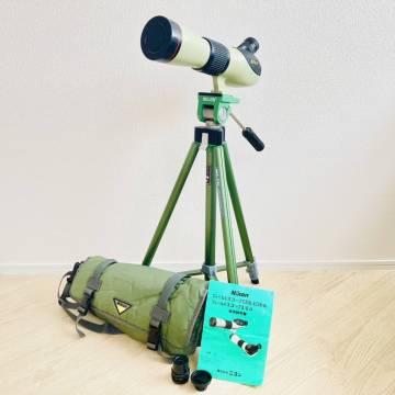 リ灘 Nikon フィールドスコープ ED 三脚付｜20-45xズーム＋60x接眼レンズ｜SLIK GREEN SHANK 110｜ケース付 