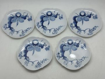 MEISSEN マイセン ブルーオーキッド 皿 プレート 直径約18cm 5枚