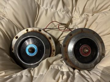 マルコホーン ホーン HORN MARUKO ULM-1 当時物 12V 旧車 Hi Lo 赤　青　