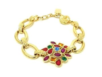 1円 ■美品■ YVESSAINTLAURENT イヴサンローラン ヴィンテージ ブレスレット アクセサリー レディース ゴールド系 FT5140