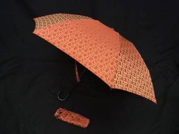 1円 ■美品■ CELINE セリーヌ 3段折り 折りたたみ傘 折り畳み傘 高級傘 アンブレラ 雨具 レディース メンズ オレンジ系 FQ4625