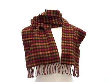 1円 ■美品■ Johnstons ジョンストンズ カシミヤ100％ チェック柄 マフラー ストール 防寒具 レディース メンズ マルチカラー FV7096