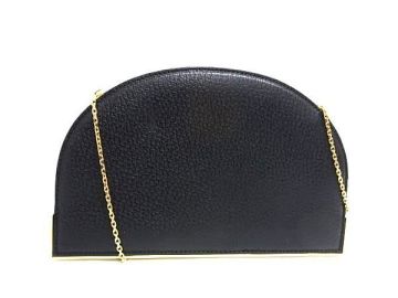 1円 ■美品■ FENDI フェンディ レザー 2WAY パーティーバッグ チェーン ショルダーバッグ クロスボディ クラッチ ブラック系 FT4128