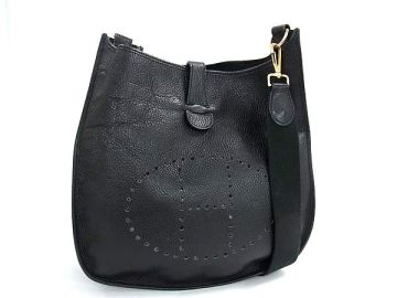 1円 HIGH CLASS ハイクラス レザー ゴールド金具 パンチング ショルダーバッグ 肩掛け 斜め掛けかばん ブラック系 BP7365