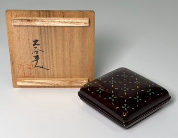 希少作【人間国宝　大谷早人】作　蒟醤香合　共箱　本物保証