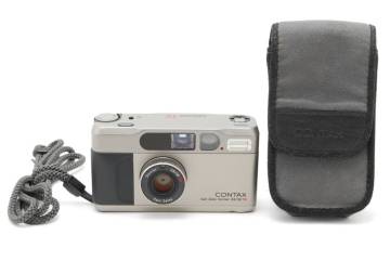 1円〜 【超美品】 CONTAX コンタックス T2 Titan Silver チタンシルバー ケース付 動作確認済