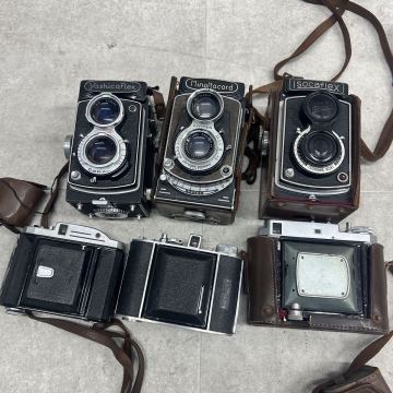 FN-251219-978-H □ジャンク□ 蛇腹カメラ 二眼レフカメラ 6個まとめ Yashicaflex minoltacord isocaflex 等