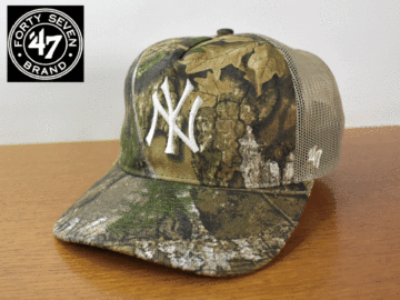 A113《未使用品》47 BRAND 47ブランド【フリーサイズ】MLB NY YANKEES ヤンキース REAL TREE 野球帽 帽子 キャップ USモデル