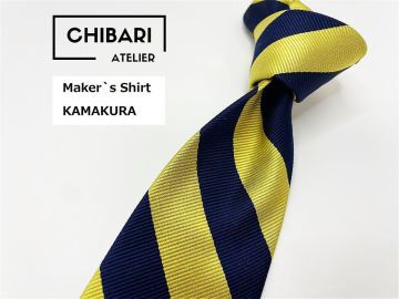 【新古品】メーカーズショーツ鎌倉　レジメンタル柄 ネクタイ 3本以上 送料無料 メンズ ブラウンネイビー　0101041