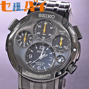本物 美品 セイコー 日本限定500本 スポーチュラ 2rd クロノグラフ メンズウォッチ 自動巻発電腕時計 純正ブレスレット SEIKO SPORTURA