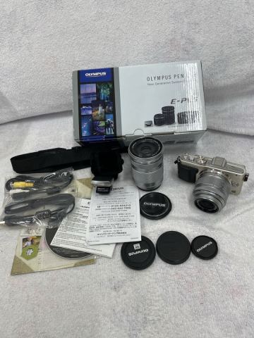 ! OLYMPUS オリンパス　 PEN Lite E-PL5 ミラーレス一眼カメラ　ダブルズームレンズキット　試撮済　箱説有