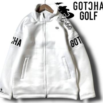 新品 GOTCHA GOLF ガッチャ ロゴ刺繍 撥水 防風高保温 肉厚 厚手 ダンボールニット ハイネックジャケット ブルゾン ゴルフ XXL 秋冬 B9428