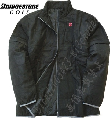 ■新品【BRIDGESTONE GOLF】ブリヂストンゴルフ 中綿保温 防風 ２WAY腕脱着可能 フルZIP ジャケット■BK/LL(XL)