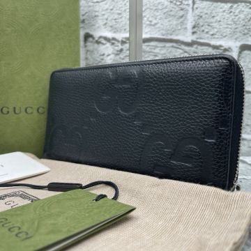 【付属品完備/近年モデル】GUCCI グッチ 長財布 ラウンドファスナー ウォレット ジャンボGG レザー ブラック 黒 ビジネス メンズ ビジネス
