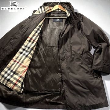 極美品/XLサイズ相当●BURBERRY LONDON バーバリーロンドン ダウンライナー付 スタンドカラーコート フード収納式 ロゴ金具 ノバチェック