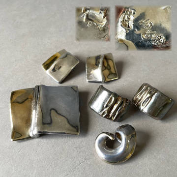 MS3851 作家物 925刻印あり シルバーアクセサリー 6点セットで 総重量:約58.1g 在銘 (検)SILVER 銀 ブローチ ペンダント イヤリング