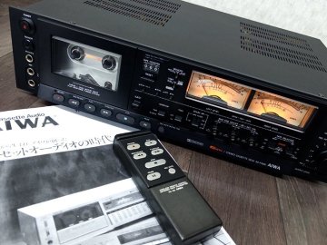 3R6863■AIWA AD-F90M カセットデッキ リモコン付 アイワ メタルテープ対応■