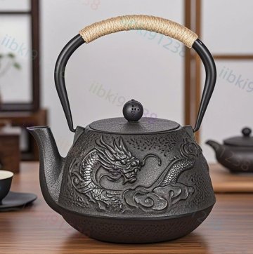 鉄製急 須 家庭用功夫茶器 塗料なし鋳鉄製急須 屋外用囲炉裏 湯沸かしポット1200ML