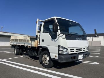 5.4mボディ 積載量3650kg 左右開閉あおり ラジコン付 一般型セルフローダー マフラー燃焼なしPA- 車検R9年1月まで いすゞ エルフ 積載車