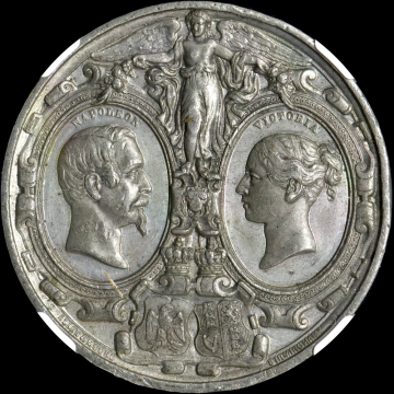 ★日終【NGC MS61】英国歴史メダル 1855年 イギリス ナポレオン3世 訪問 未使用 //世界コイン 古銭 貨幣 硬貨【決済期限火曜日】