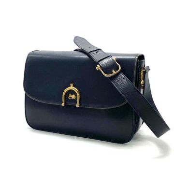 1円 良品 CELINE セリーヌ 馬車金具 ボックス カーフ ショルダー バッグ fY12230A
