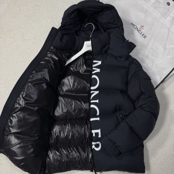 美品 人気モデル モンクレール MONCLER 20AW ダウンジャケット MAURES マウレス モーレス ロゴ アウター メンズ 1 M相当 ブラック 付属品付