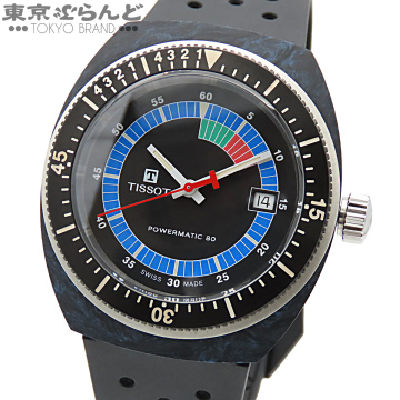 101843840 1円 ティソ TISSOT シデラル T145.407.97.057.01 ブラック SS カーボン ラバー 腕時計 メンズ 自動巻