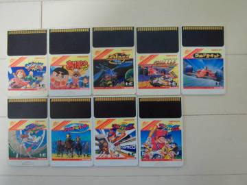 PC Huカード ナムコ 9本セット オーダイン、おぼっちゃまくん、ギャラガ88、ファイナルラップツイン、ワールドサーキット他