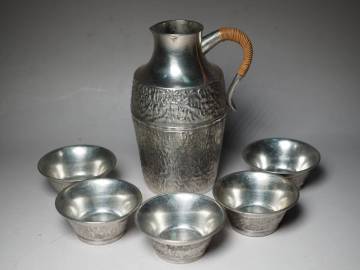 南錫 酒器　徳利 お猪口