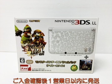 【1円】未使用品 ニンテンドー3DSLL 本体 セット モンスターハンター4 アイルーホワイト SPR-001 任天堂 ソフト欠品 E02-581rm/F3