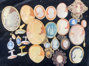 ★【ブランド品含む】カメオアクセサリー25点以上まとめ ネックレス ブローチ トップ 等_FM_C1225-F033