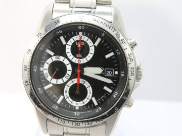 1円開始◆稼働◆ セイコー 7T92-0DW0 ブラック クオーツ メンズ 腕時計 AE35210