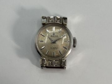 K49314142526 ★1円〜！RADO ラドー K14WG 585 14金 シルバー文字盤 手巻き 21石 稼働 時計 フェイスのみ 現状品 中古