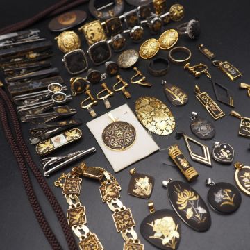 IZM0102 1円 象嵌 アクセサリー 大量セット ループタイ ブレスレット ペンダントトップ イヤリング ブローチ 指輪 等 まとめて