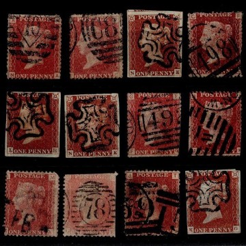 イギリス切手　ペニーレッド　12枚　使用済セット