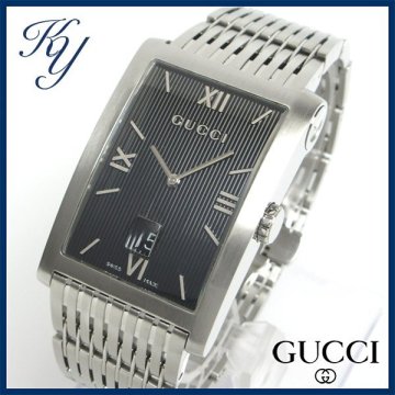1円～ 3ヶ月保証付き 磨き済み 美品 本物 人気 GUCCI グッチ Gメトロ 8600M ブラック メンズ 時計