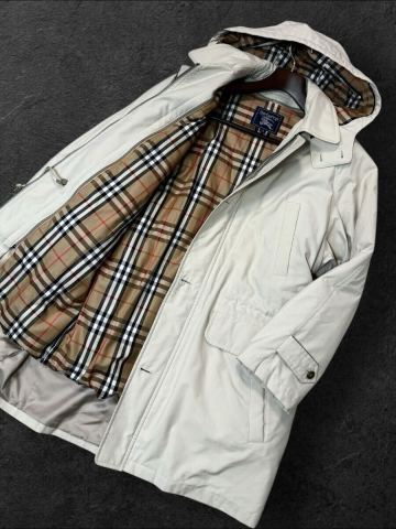 MB03 極美品!!!定価22万 BURBERRY LONDON/バーバリー 最高級水鳥天然ダウンコート ライナー コート メンズ サラッと羽織れる 大きめ XXL 