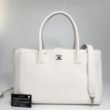 1円 超極美品 CHANEL シャネル トートバッグ エグゼクティブライン ハンドバッグ ショルダーバッグ 2way マトラッセ シール有 レディース 