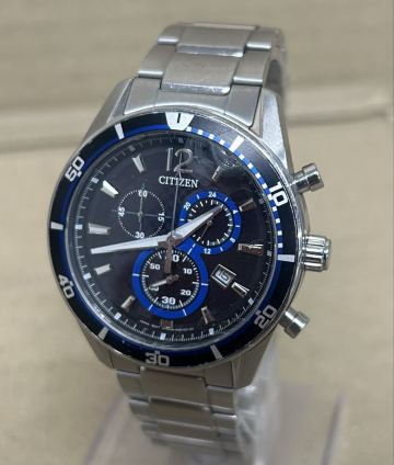 1円スタート シチズン H500-S061083 ソーラー クロノグラフ シルバー文字盤 メンズ腕時計 CITIZEN 動作確認未　【0116い8】