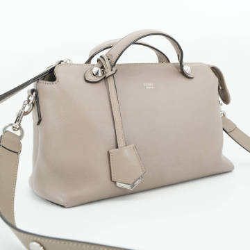 1円 FENDI フェンディ バイザウェイ ミディアム 8BL124 グレージュ 2WAY ショルダーバッグ ハンドバッグ レザー 本革 斜め掛け レディース