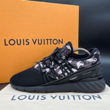 1円 【美品】 LOUIS VUITTON ルイヴィトン ファストレーンライン モノグラム LVサークルロゴ カモフラ メンズ スニーカー 靴 シューズ 25cm