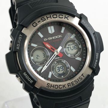 超美品 CASIO カシオ G-SHOCK ジーショック 腕時計 AWG-M100-1AJF 電波ソーラー アナデジ マルチバンド6 タフソーラー ブラック 動作確認済