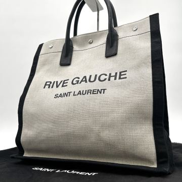 1円 ◆美品◆ SAINT LAURENT サンローラン リヴゴーシュ トートバッグ ハンドバッグ レザー キャンバス A4可能 大容量 メンズ レディース