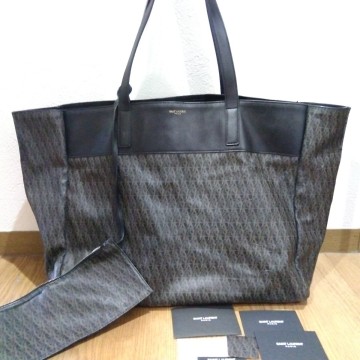 サンローラン SAINT LAURENT トートバッグ ハンドバッグ YSL柄 ポーチ付 ギャランティカード等付属有