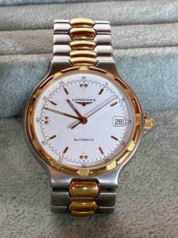 ★腕時計 LONGINES ロンジン Conquest L1.620.3 AUTOMATIC 自動巻き ホワイト文字盤 デイト★中古品 